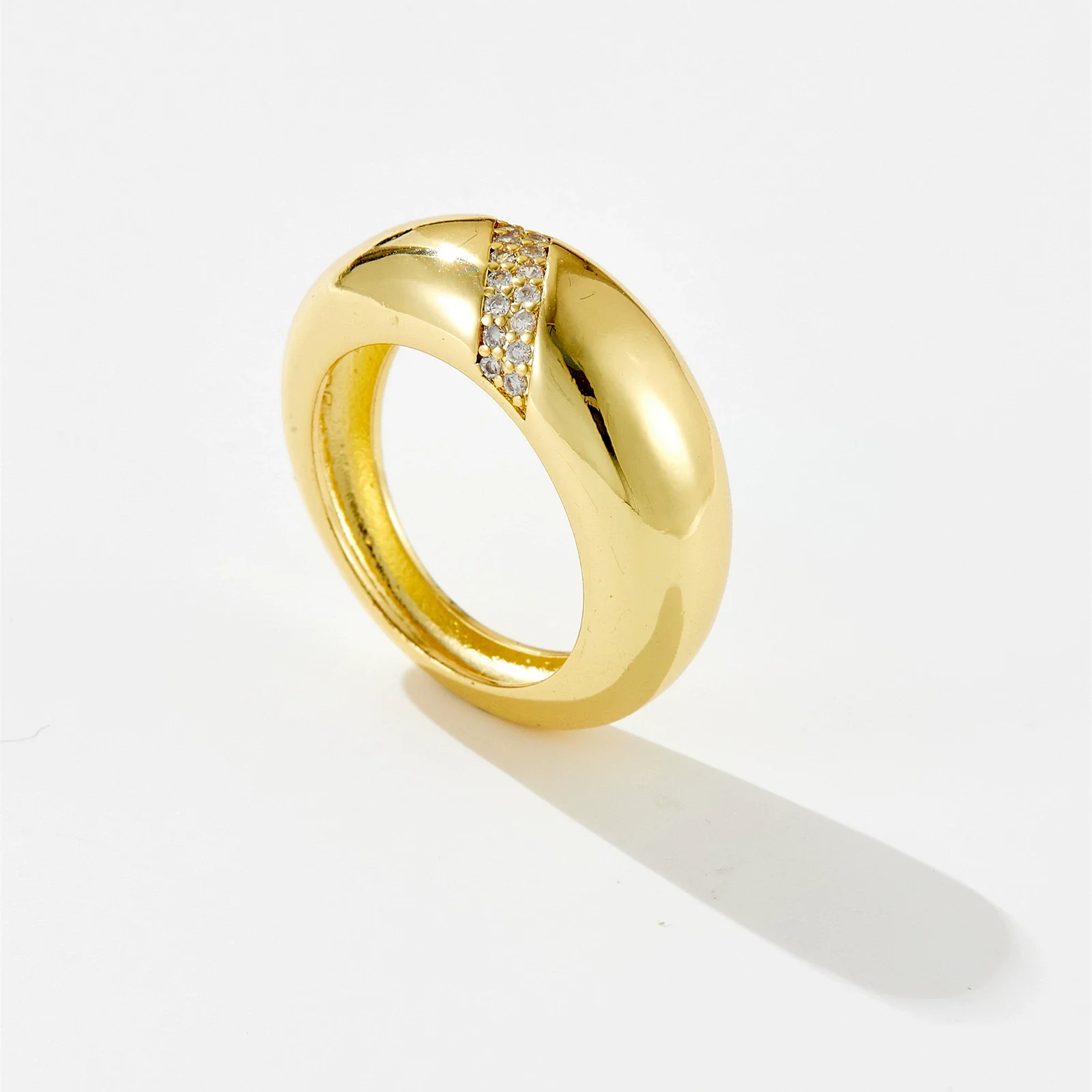 Wholesale Ring Copper Microinlaid Zircon Fashion Classic Geometric Joker Design Electroplated For Women - Image 7