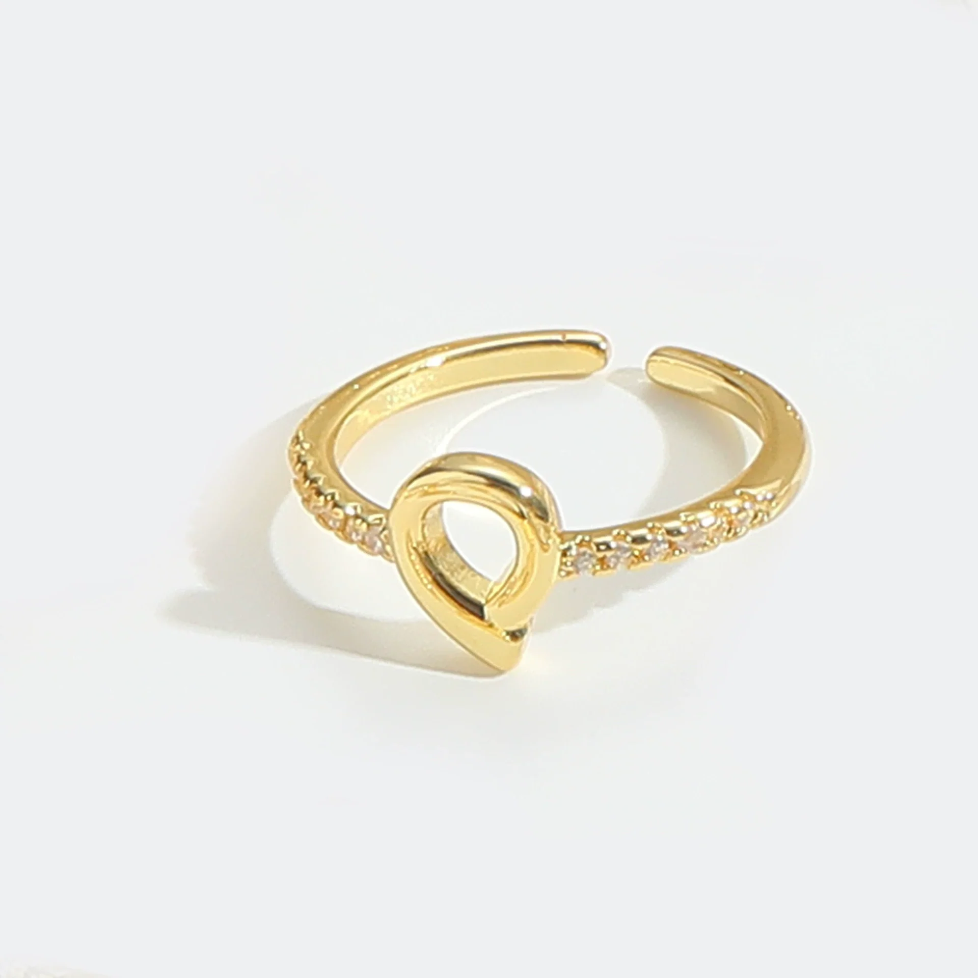 Wholesale Ring Copper Simple Letter Style Electroplating Inlaid With Zircon - Image 16