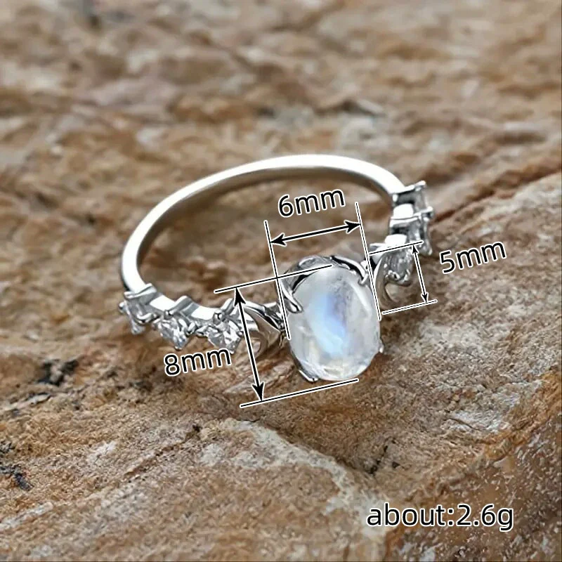 Wholesale Ring Retro Oval Copper Geometric Style Inlaid Zircon For Women - Image 4