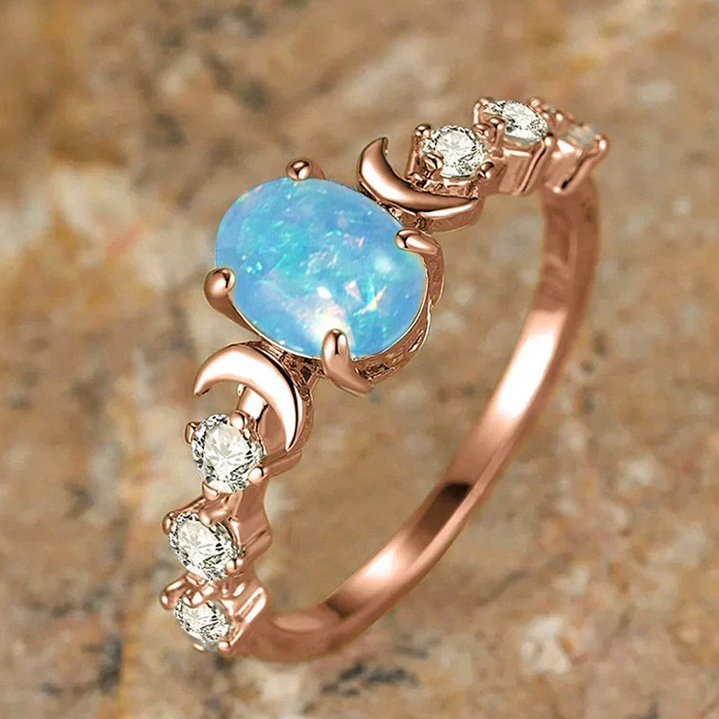 Wholesale Ring Retro Oval Copper Geometric Style Inlaid Zircon For Women - Image 6