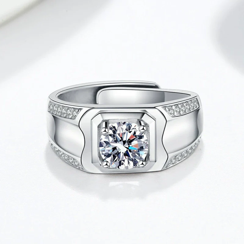 Wholesale Ring S925 Sterling Silver Geometric Electroplating Men's - Image 3