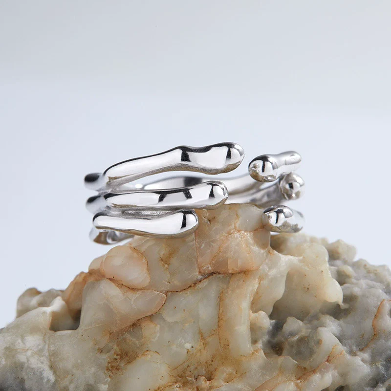 Wholesale Ring S925 Sterling Silver Geometric Electroplating Style
