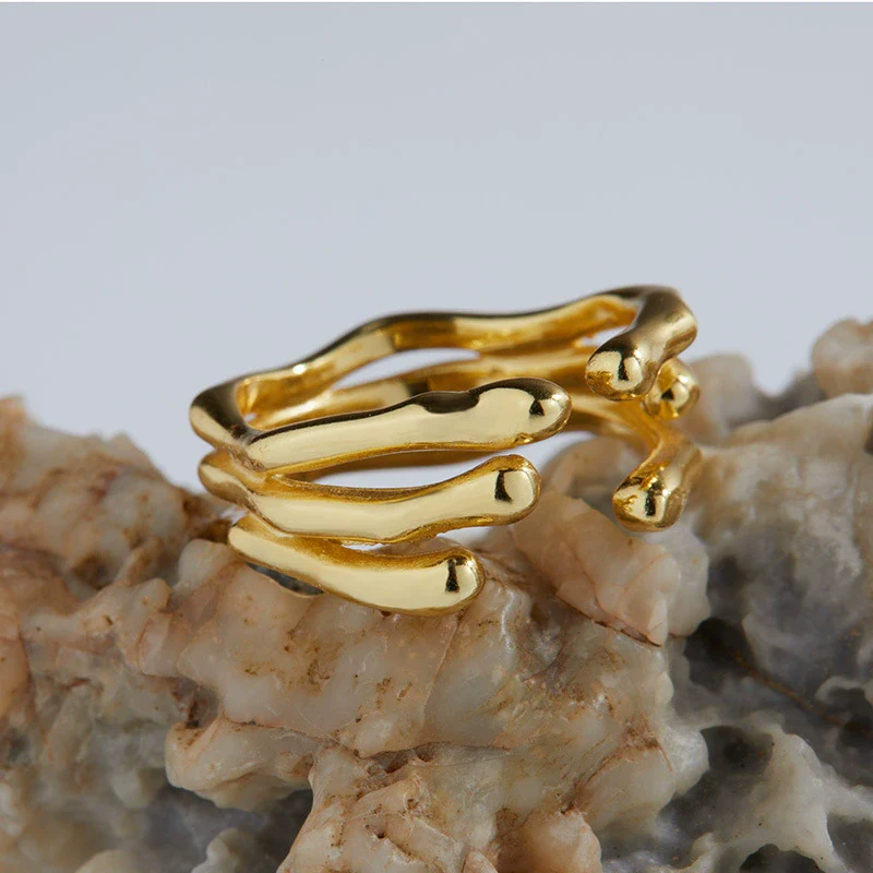 Wholesale Ring S925 Sterling Silver Geometric Electroplating Style - Image 2