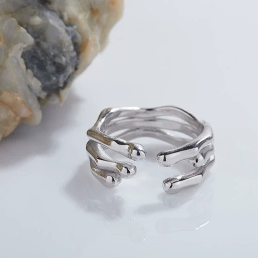 Wholesale Ring S925 Sterling Silver Geometric Electroplating Style - Image 4
