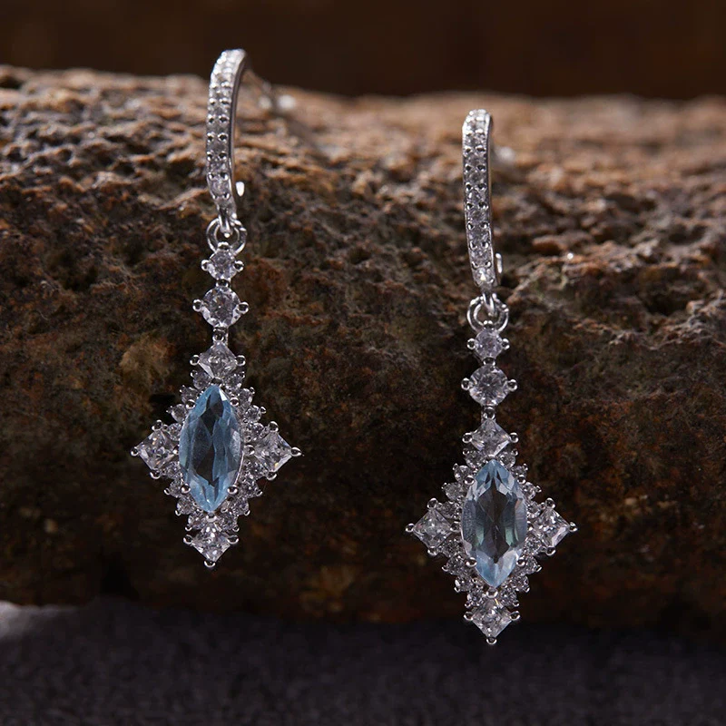 Wholesale Ring S925 Sterling Silver Geometric Natural Color Diamond Set With Gems Light Luxury Jewelry - Image 10