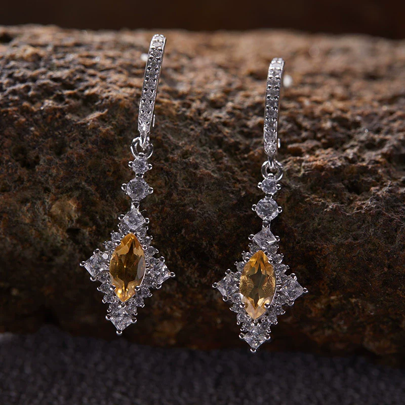 Wholesale Ring S925 Sterling Silver Geometric Natural Color Diamond Set With Gems Light Luxury Jewelry - Image 13