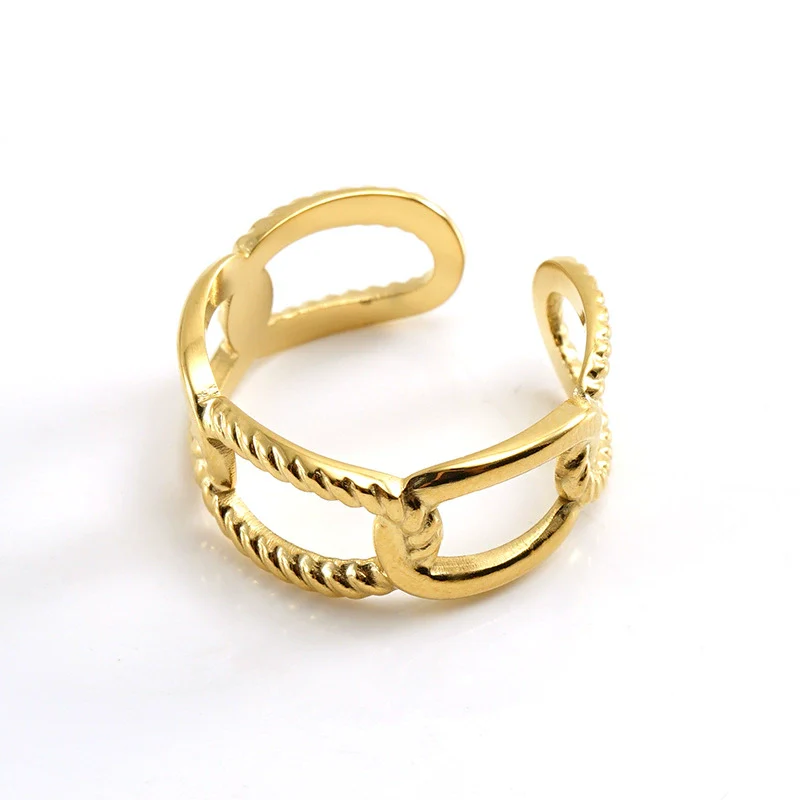 Wholesale Ring 316L Stainless Steel Geometric Simple Electroplating For Women - Image 6