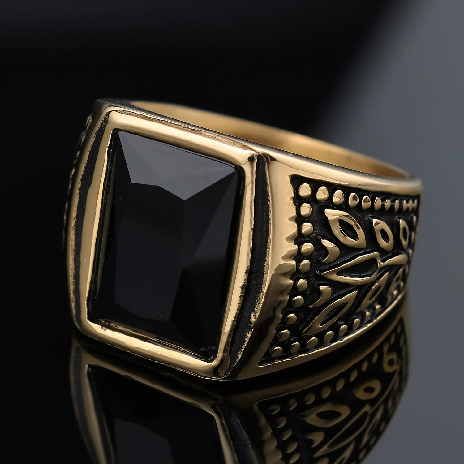 Wholesale Ring Stainless Steel Personality Flower Pattern Polishing Men's Unisex - Image 2