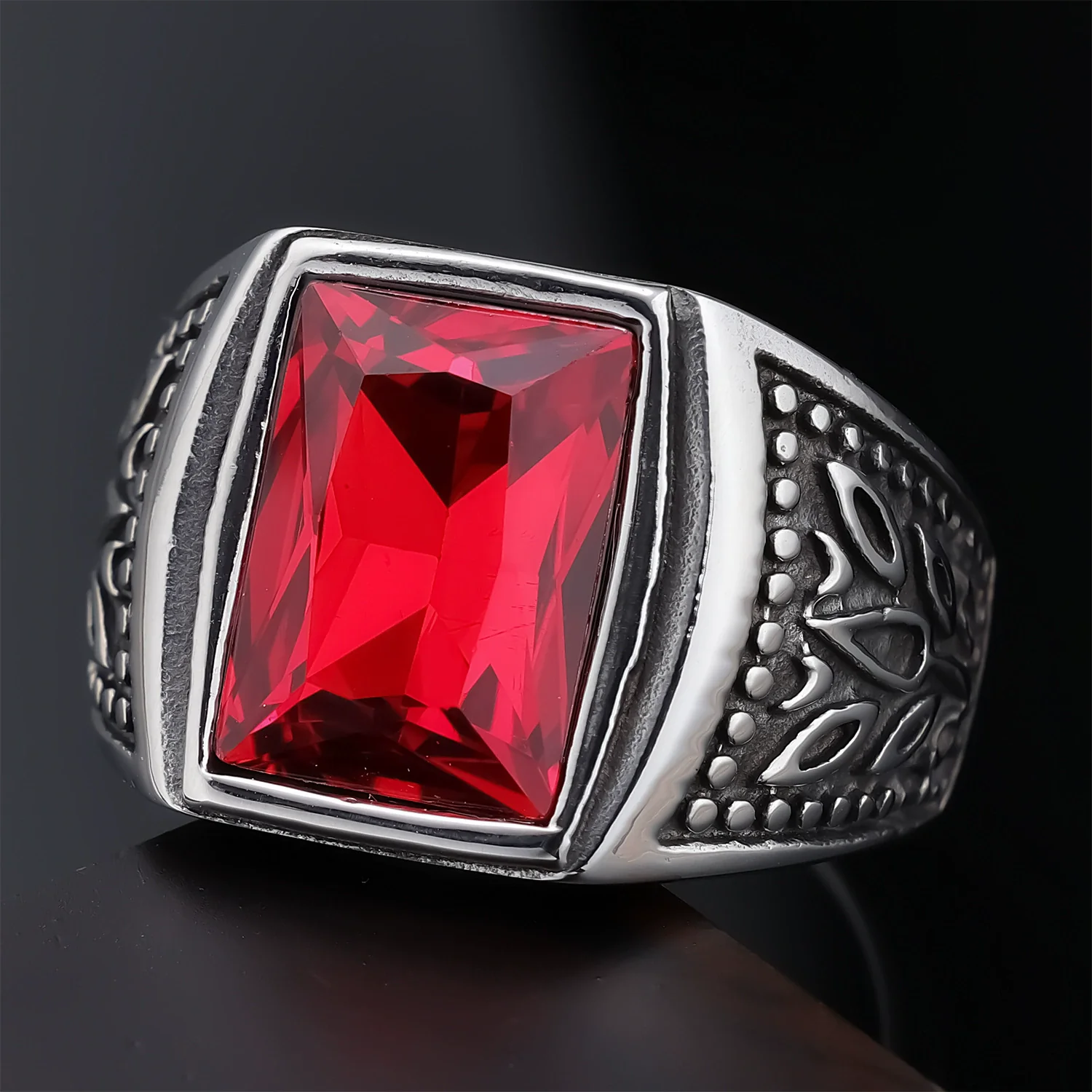 Wholesale Ring Stainless Steel Personality Flower Pattern Polishing Men's Unisex - Image 3