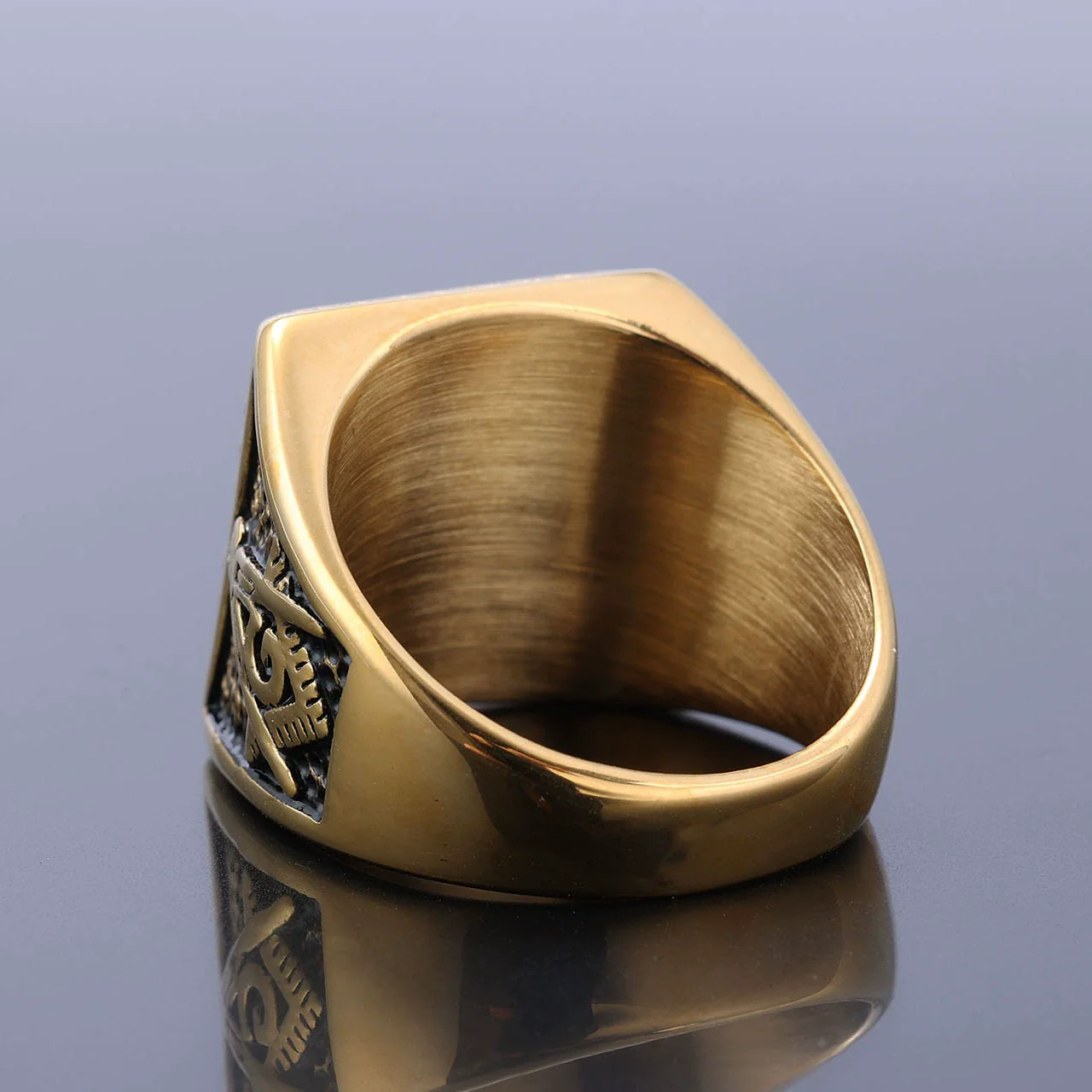 Wholesale Ring Stainless Steel Personality Vintage Letter Design Apply Oil - Image 4