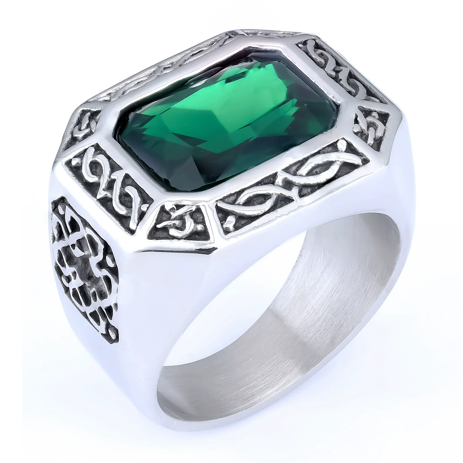 Wholesale Ring Stainless Steel Personality Vintage Letter Design Apply Oil - Image 8