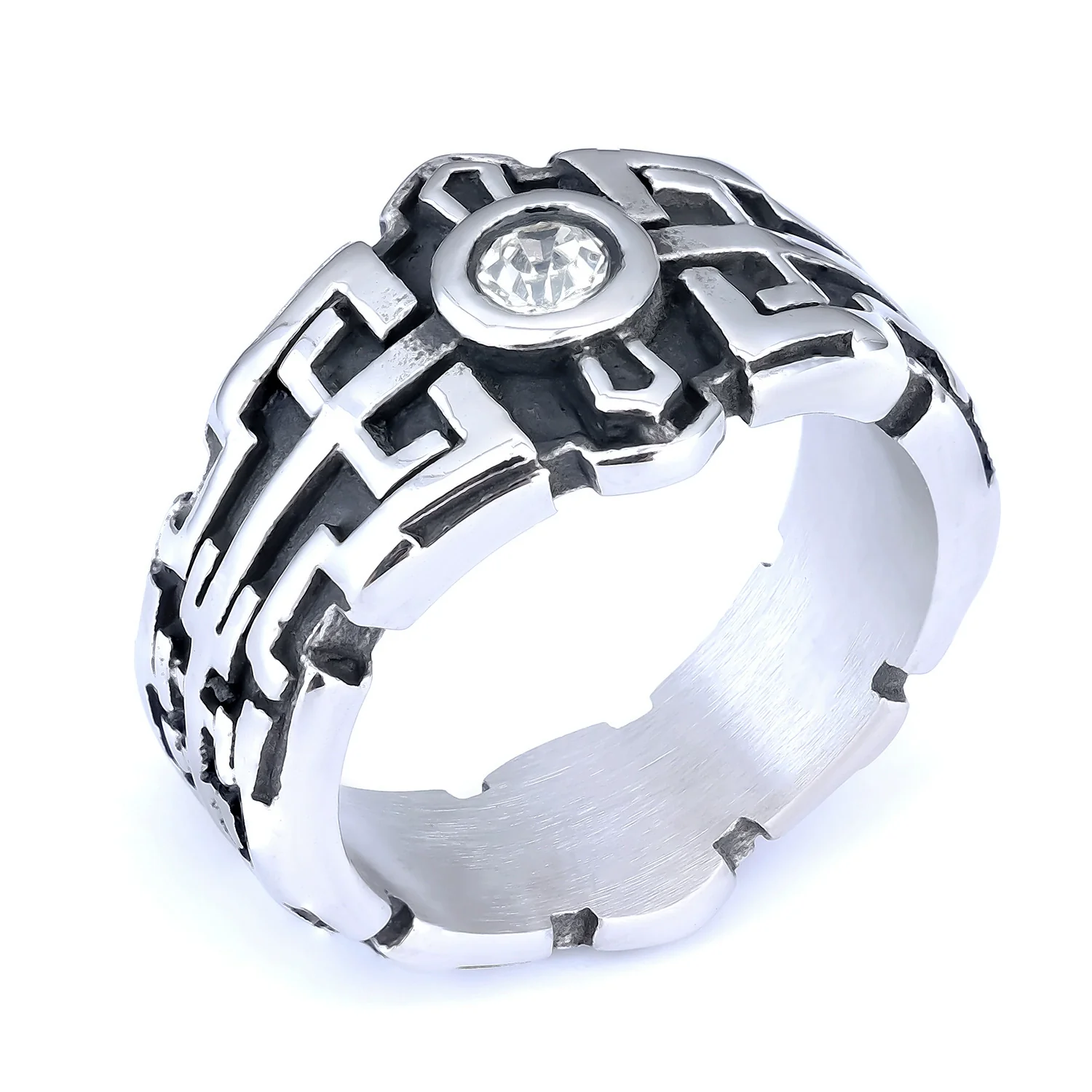 Wholesale Ring Stainless Steel Personality Vintage Letter Design Apply Oil - Image 9