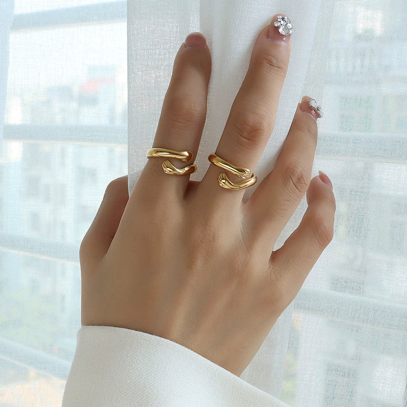 Wholesale Ring 316L Stainless Steel Geometric Electroplated Women's Personalized Style - Image 5