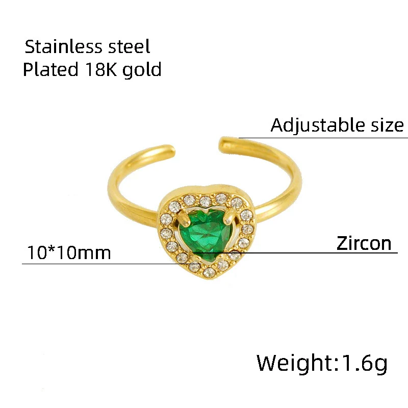 Wholesale Ring 316L Stainless Steel Highend Geometric Style Doublelayer Zirconiaembedded Love Ring For Women - Image 10
