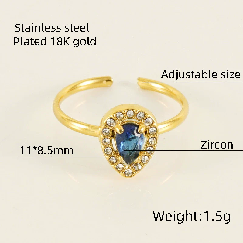 Wholesale Ring 316L Stainless Steel Highend Geometric Style Doublelayer Zirconiaembedded Love Ring For Women - Image 14