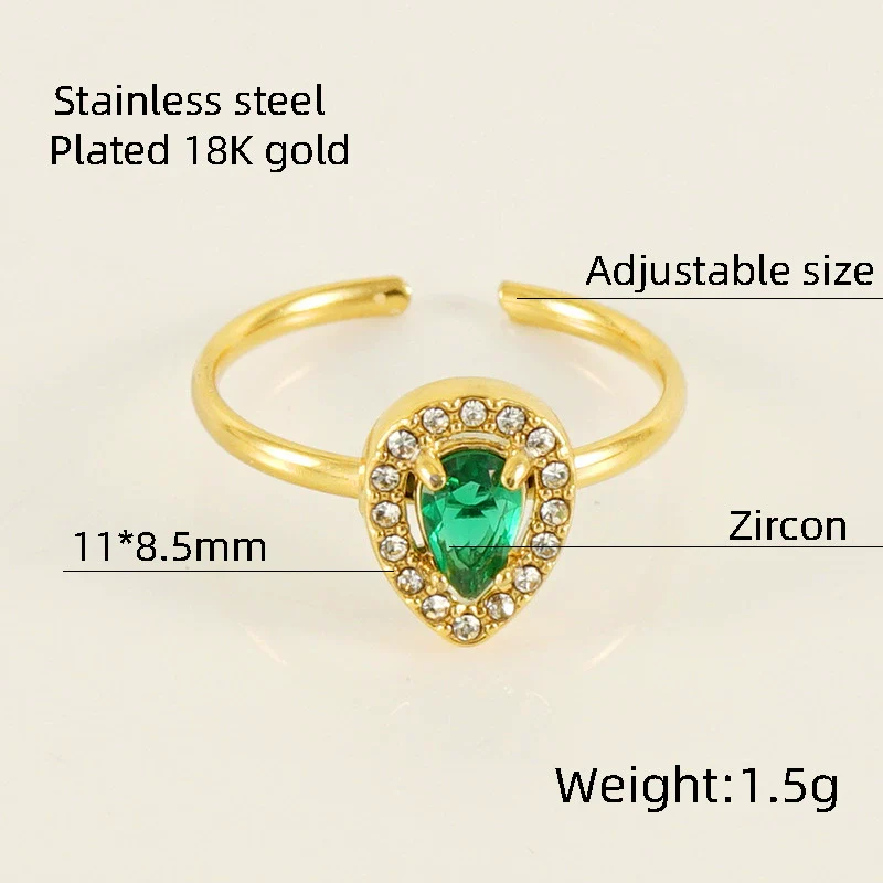 Wholesale Ring 316L Stainless Steel Highend Geometric Style Doublelayer Zirconiaembedded Love Ring For Women - Image 15