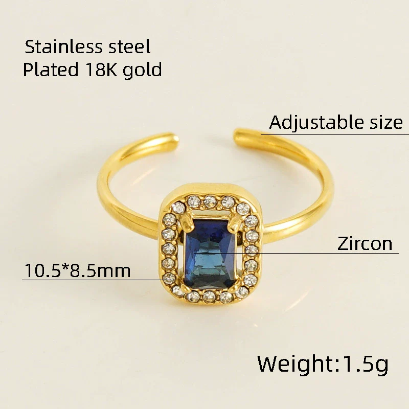Wholesale Ring 316L Stainless Steel Highend Geometric Style Doublelayer Zirconiaembedded Love Ring For Women - Image 19