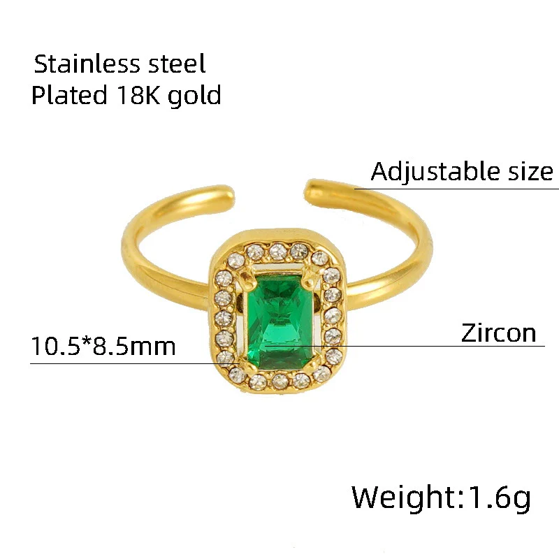 Wholesale Ring 316L Stainless Steel Highend Geometric Style Doublelayer Zirconiaembedded Love Ring For Women - Image 20