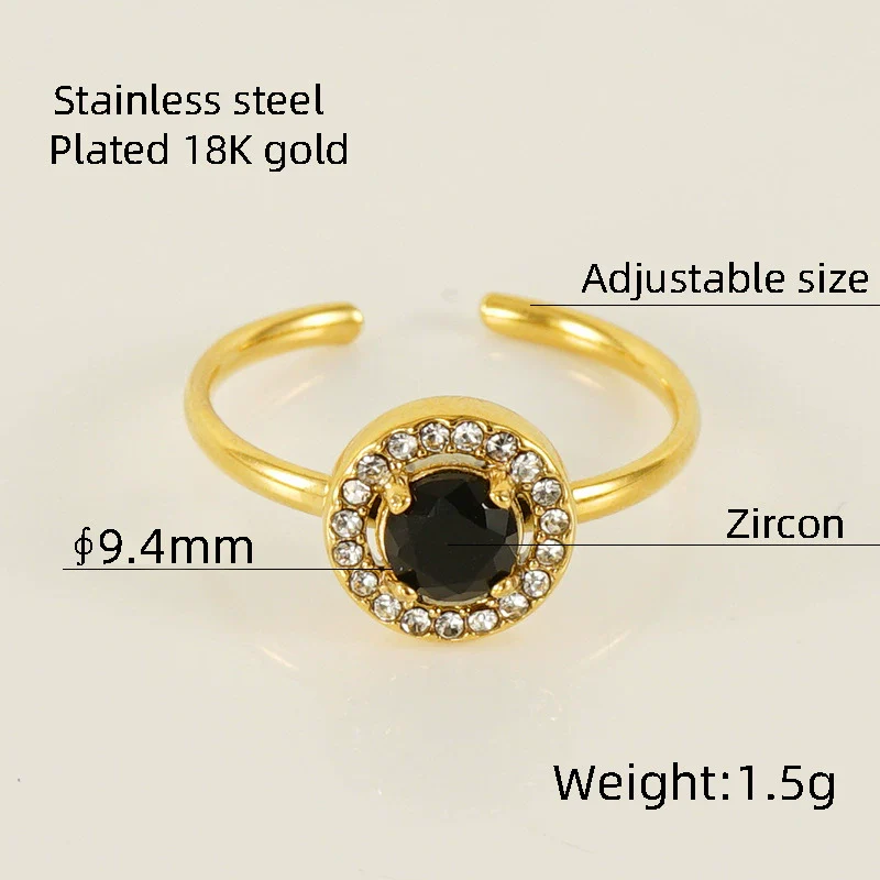Wholesale Ring 316L Stainless Steel Highend Geometric Style Doublelayer Zirconiaembedded Love Ring For Women - Image 23