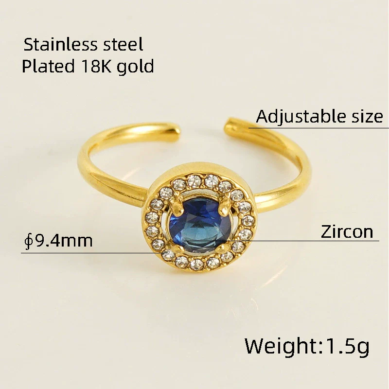 Wholesale Ring 316L Stainless Steel Highend Geometric Style Doublelayer Zirconiaembedded Love Ring For Women - Image 24