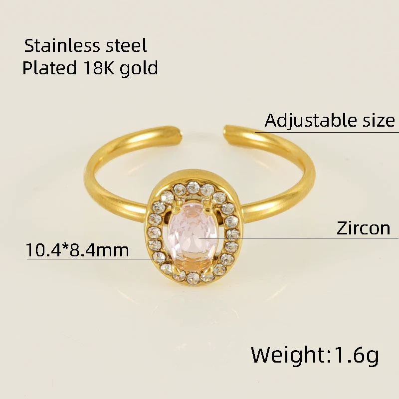 Wholesale Ring 316L Stainless Steel Highend Geometric Style Doublelayer Zirconiaembedded Love Ring For Women - Image 27