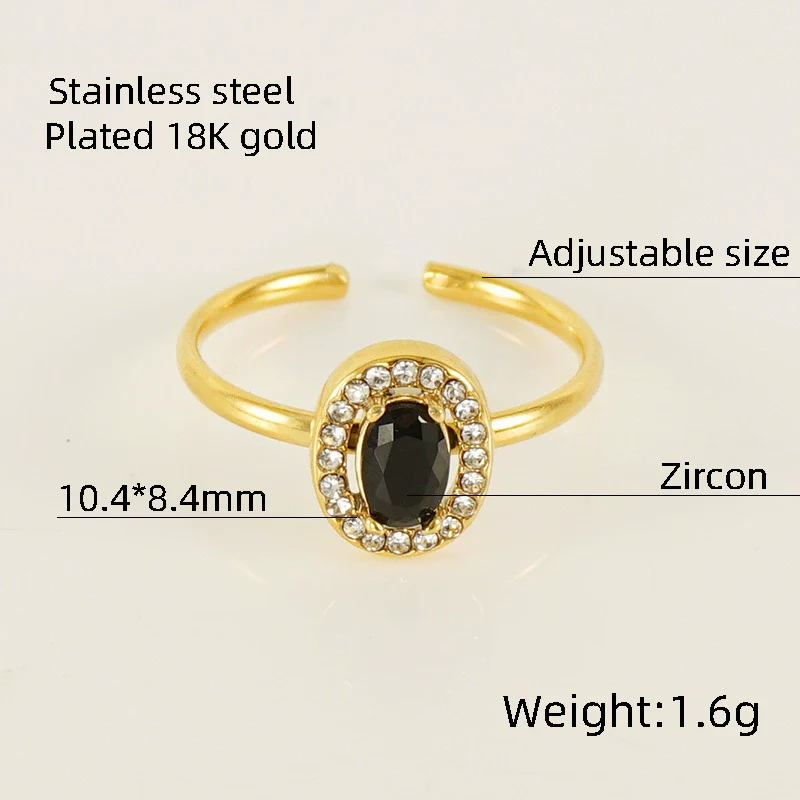 Wholesale Ring 316L Stainless Steel Highend Geometric Style Doublelayer Zirconiaembedded Love Ring For Women - Image 28