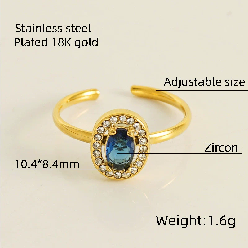Wholesale Ring 316L Stainless Steel Highend Geometric Style Doublelayer Zirconiaembedded Love Ring For Women - Image 29