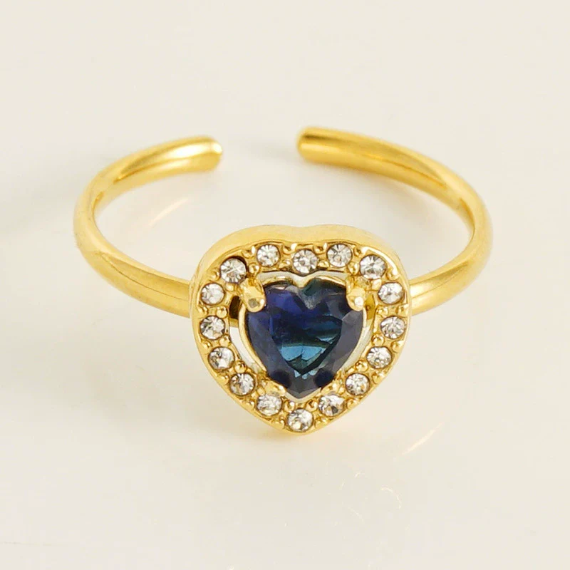 Wholesale Ring 316L Stainless Steel Highend Geometric Style Doublelayer Zirconiaembedded Love Ring For Women - Image 3