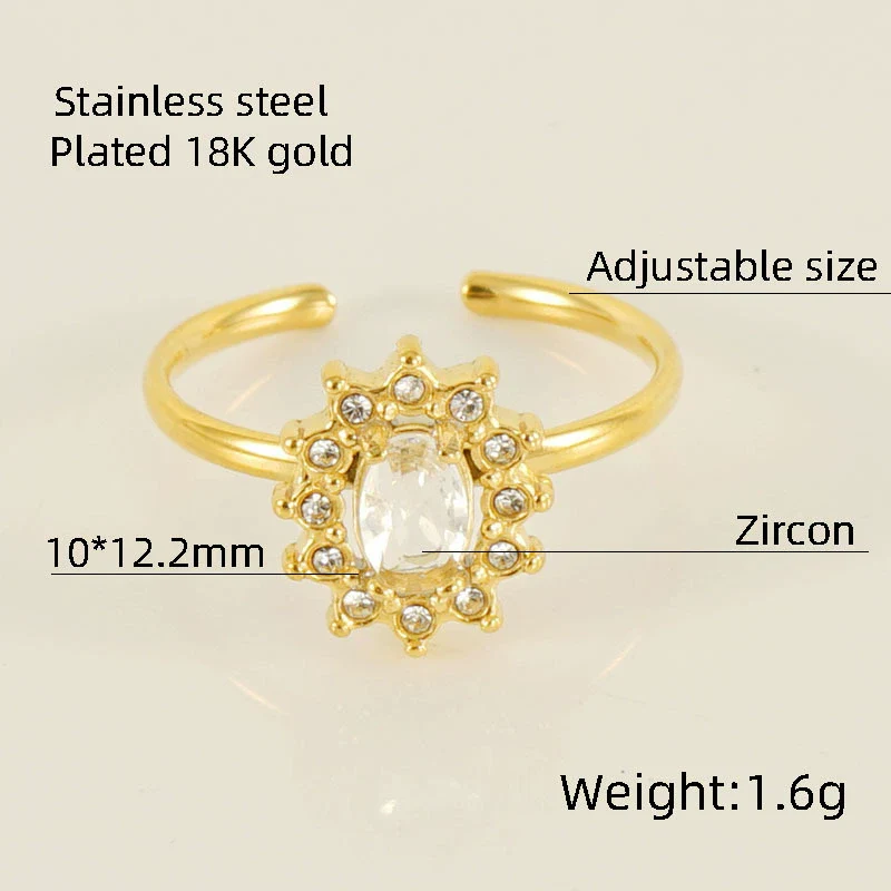 Wholesale Ring 316L Stainless Steel Highend Geometric Style Doublelayer Zirconiaembedded Love Ring For Women - Image 31