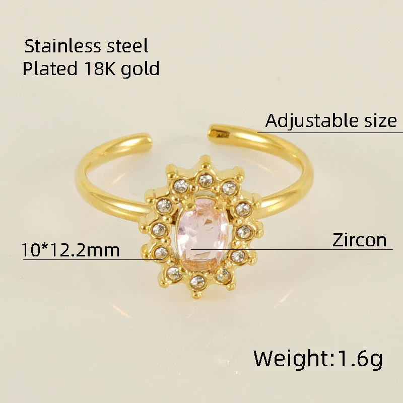 Wholesale Ring 316L Stainless Steel Highend Geometric Style Doublelayer Zirconiaembedded Love Ring For Women - Image 32