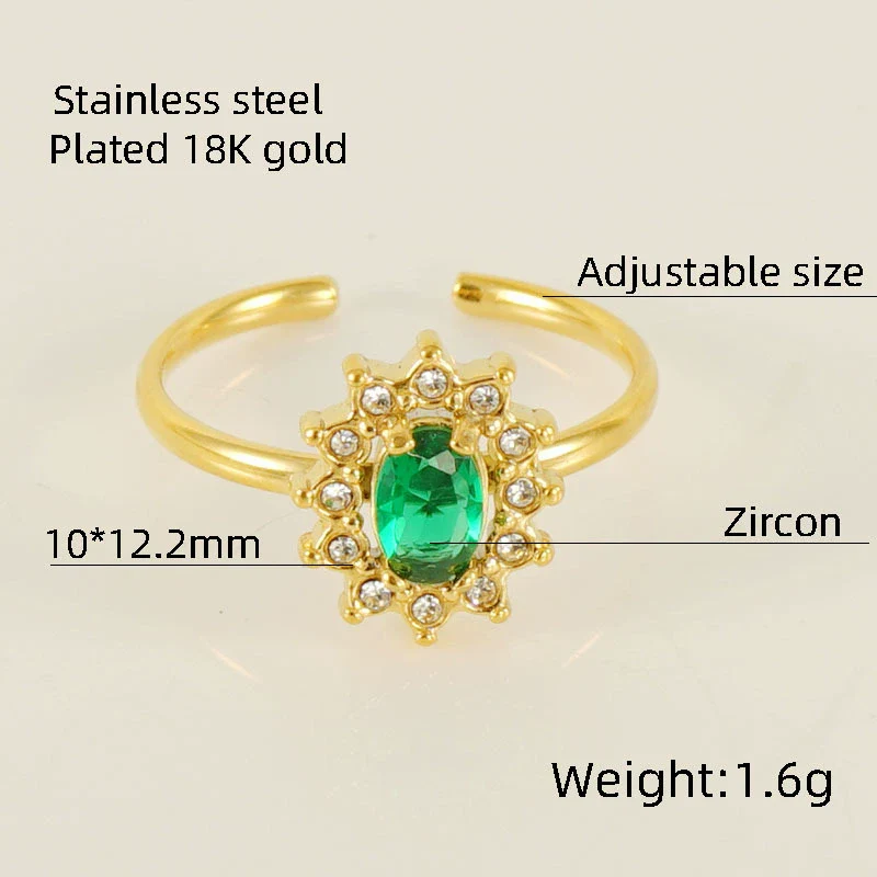 Wholesale Ring 316L Stainless Steel Highend Geometric Style Doublelayer Zirconiaembedded Love Ring For Women - Image 35