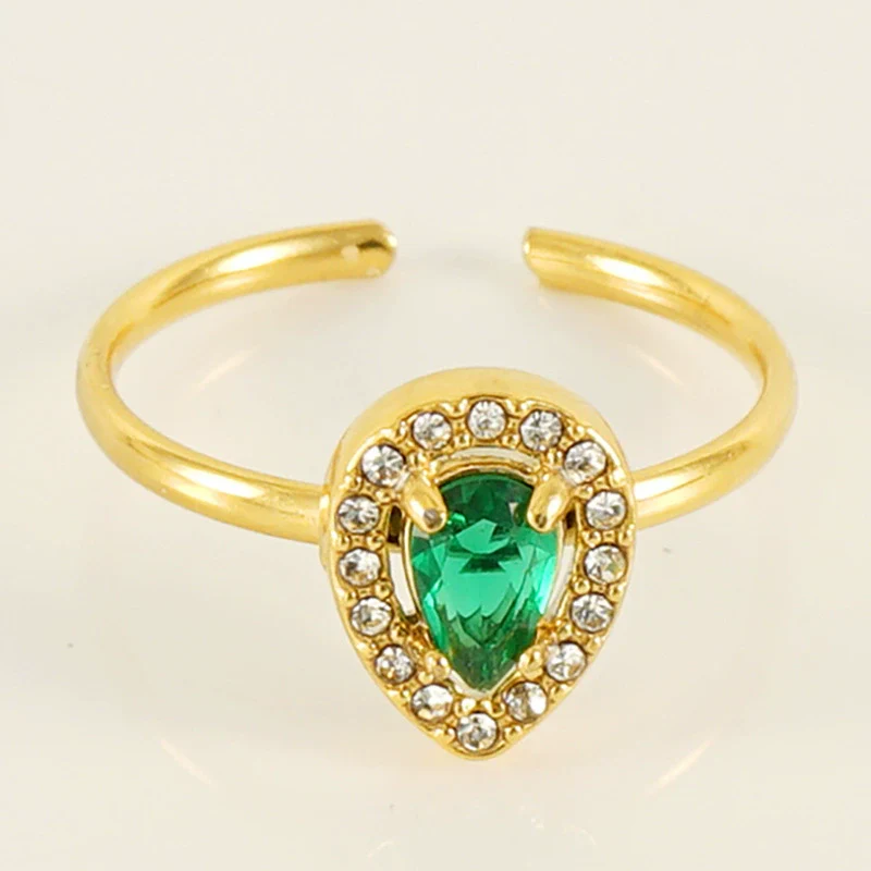 Wholesale Ring 316L Stainless Steel Highend Geometric Style Doublelayer Zirconiaembedded Love Ring For Women - Image 4