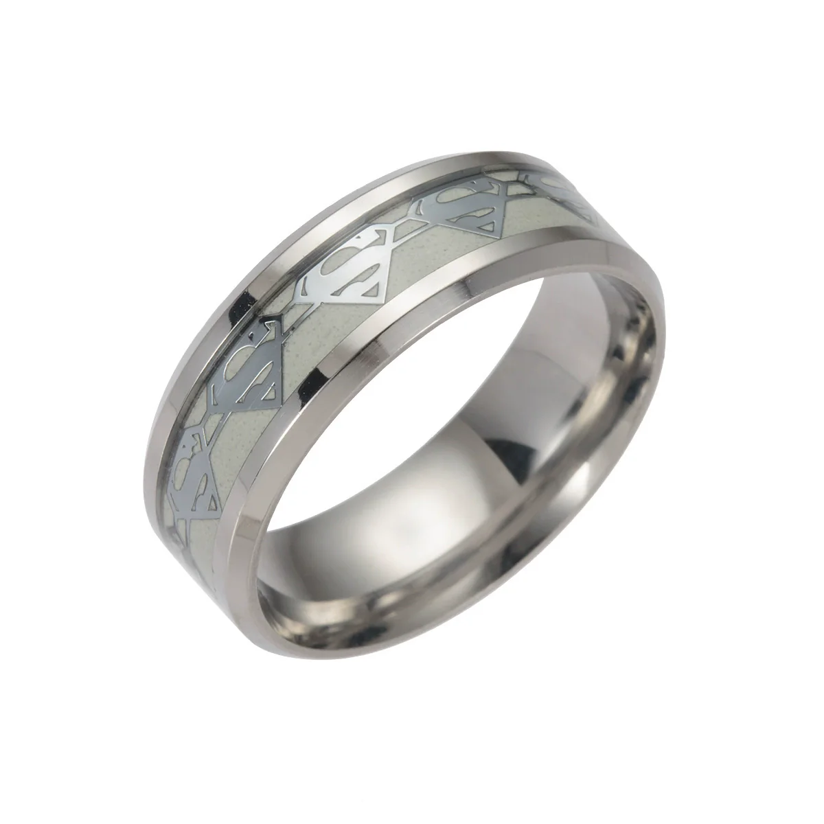 Wholesale Ring Titanium Steel Stainless Steel Luminous Dripping Oil Style With Letters Numbers Text For Men And Women - Image 3
