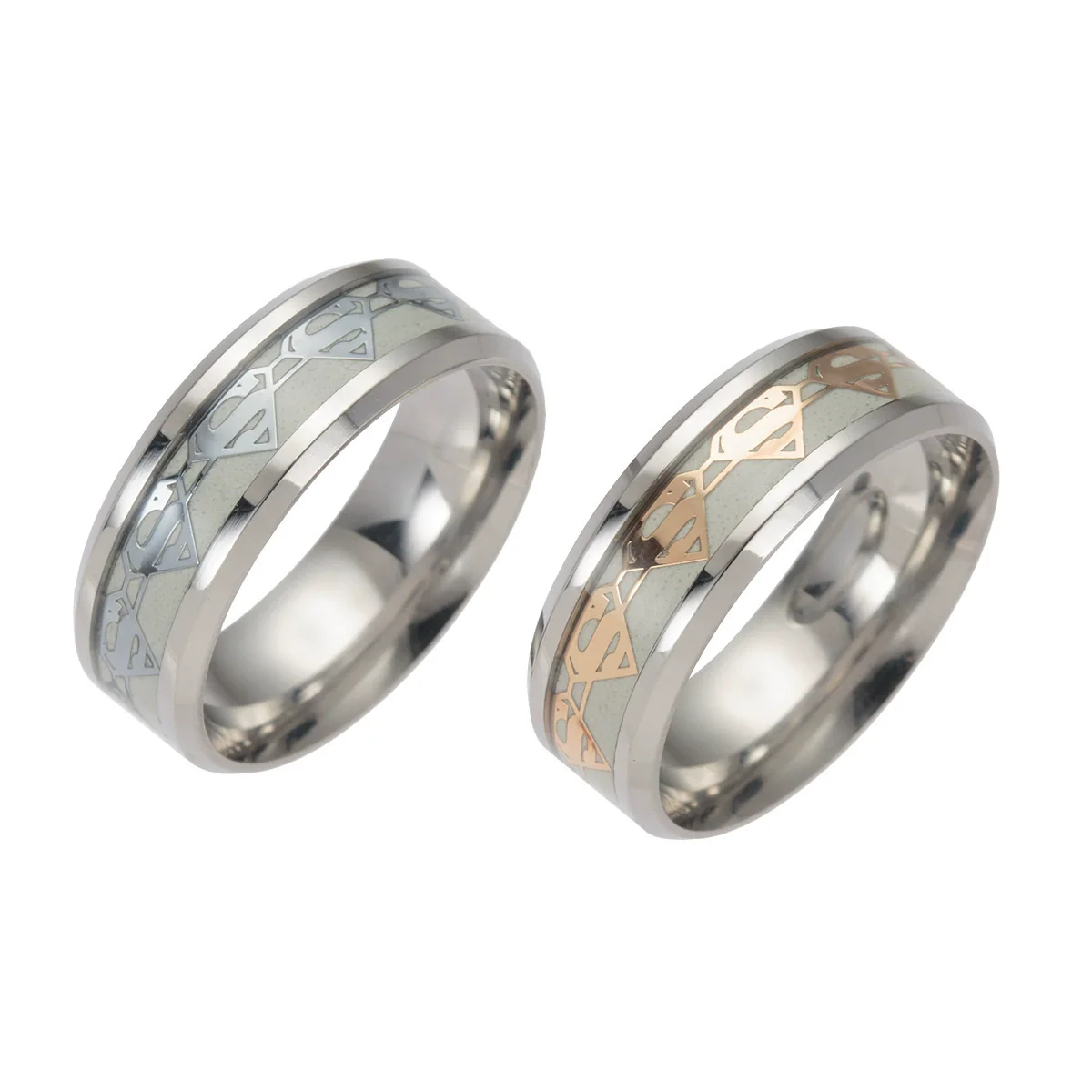 Wholesale Ring Titanium Steel Stainless Steel Luminous Dripping Oil Style With Letters Numbers Text For Men And Women - Image 4