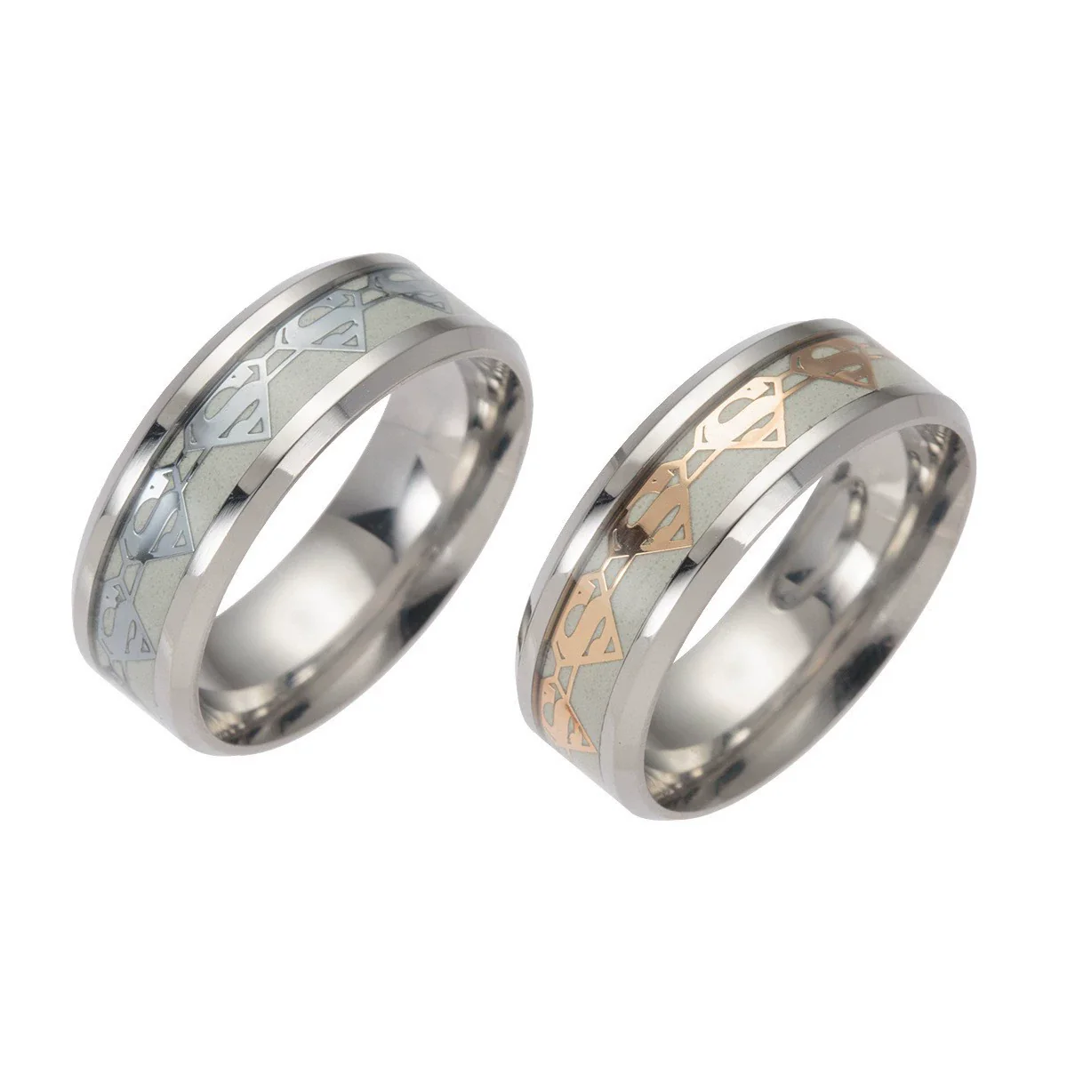 Wholesale Ring Titanium Steel Stainless Steel Luminous Dripping Oil Style With Letters Numbers Text For Men And Women - Image 5