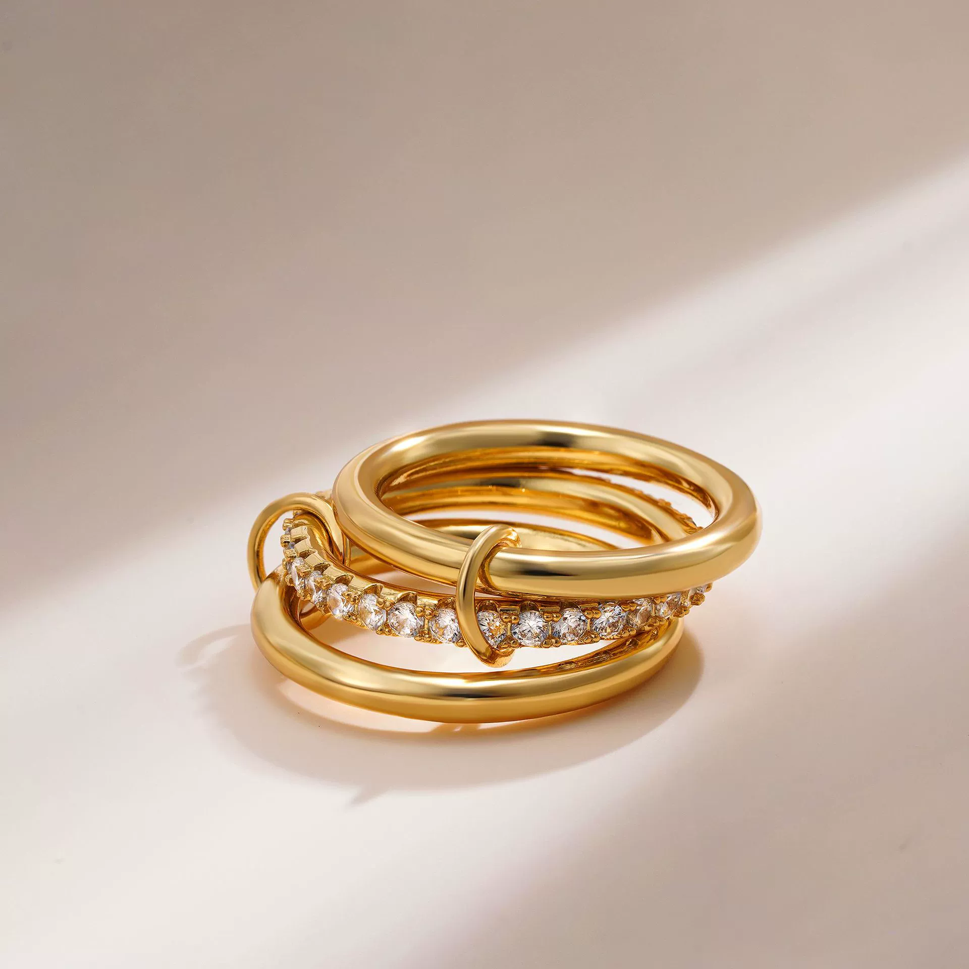 Wholesale Rings Copper Geometric Style Three Rings Electroplated Unisex - Image 13