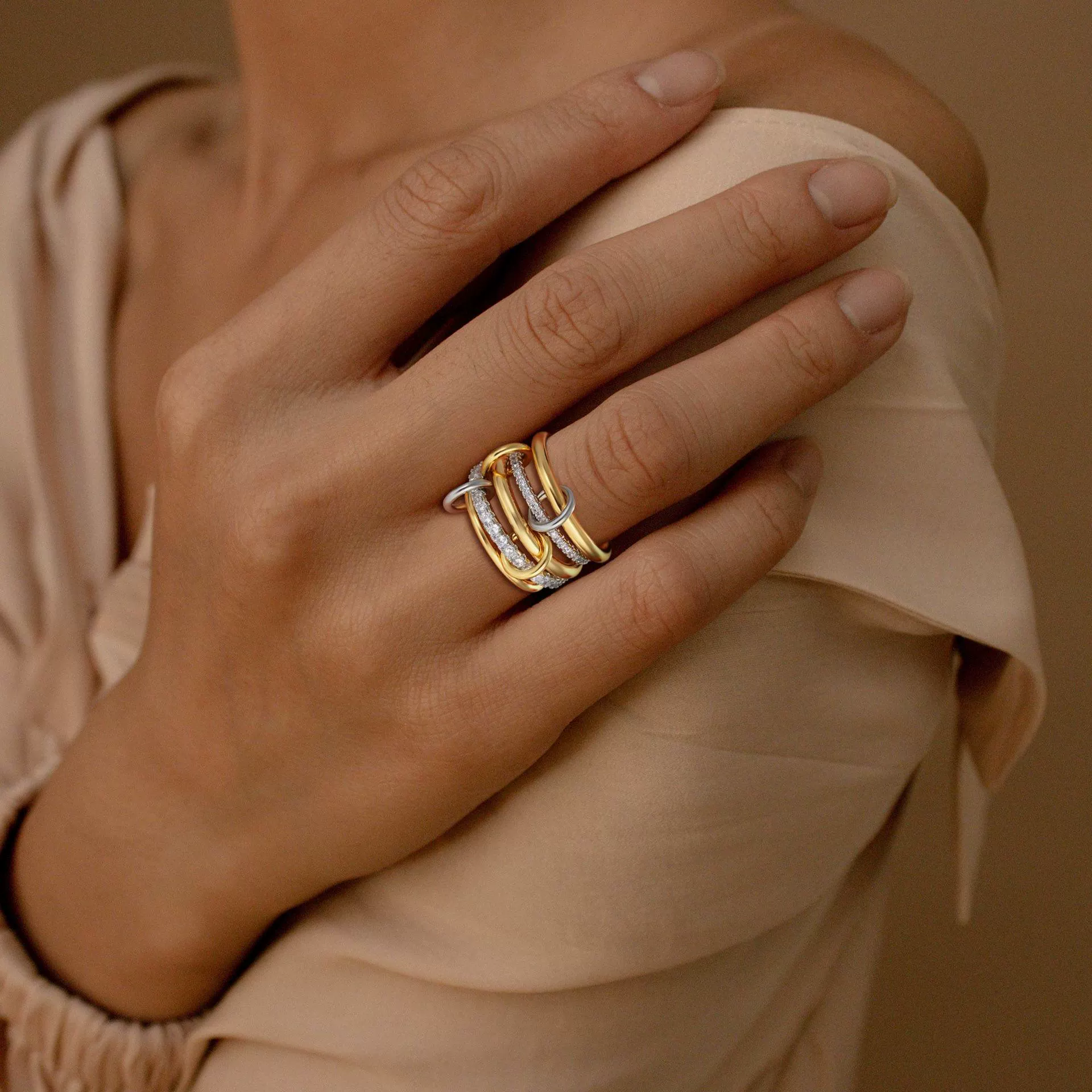 Wholesale Rings Copper Geometric Style Three Rings Electroplated Unisex - Image 17