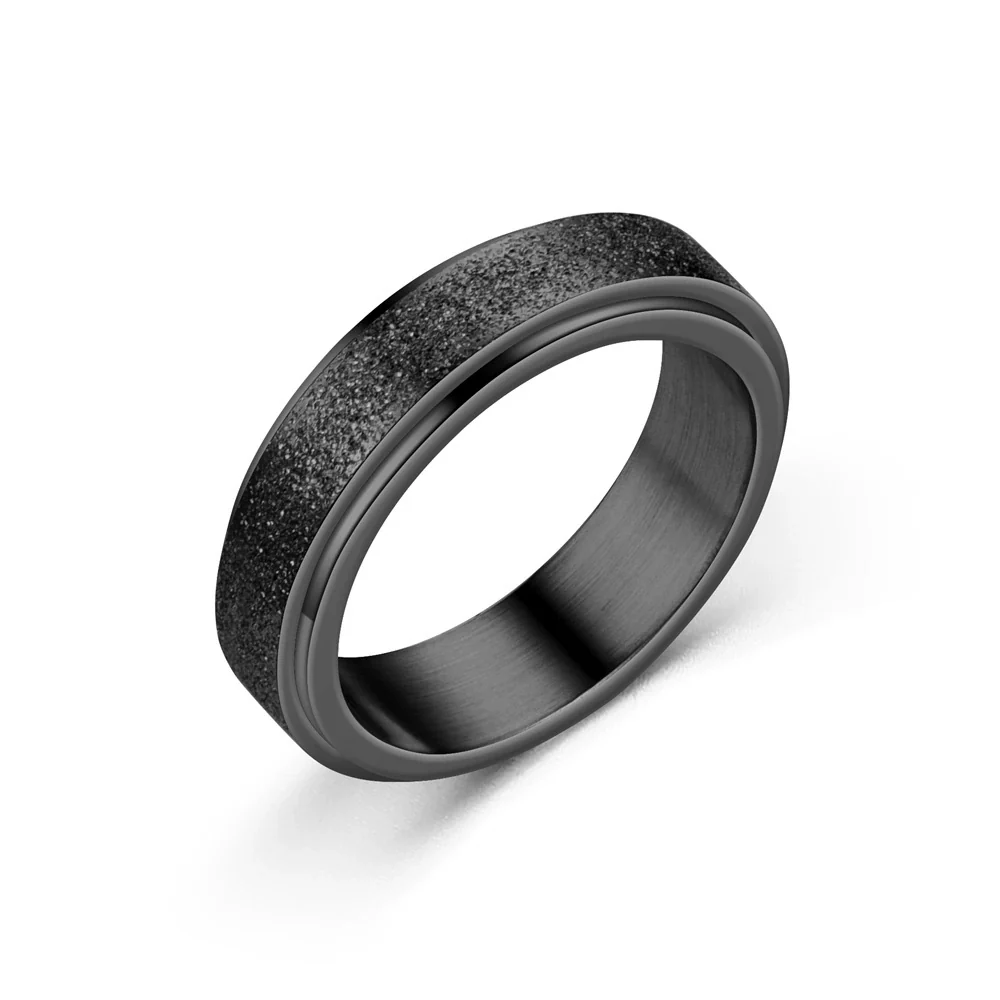 Wholesale Rings Stainless Steel Pearl Sand Rotating Rotatable Fashion Unisex Electroplated With Letters Numbers Text - Image 4