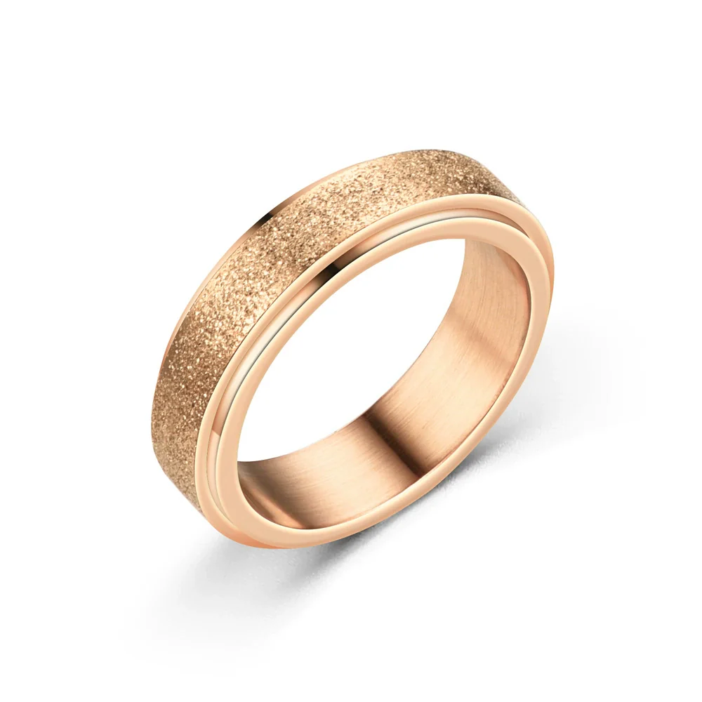 Wholesale Rings Stainless Steel Pearl Sand Rotating Rotatable Fashion Unisex Electroplated With Letters Numbers Text - Image 6