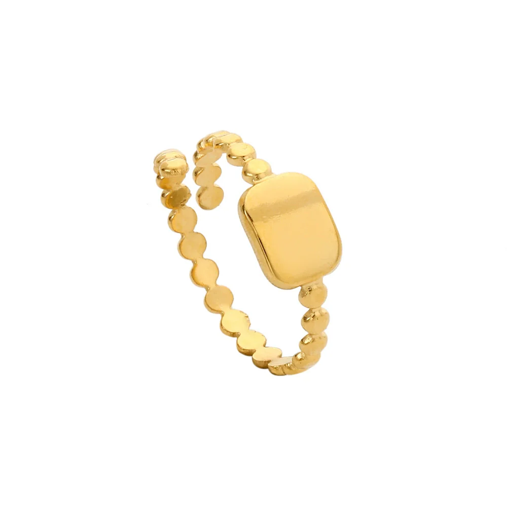Wholesale Rings Titanium Steel Geometric Hollow Out Electroplated For Women - Image 19