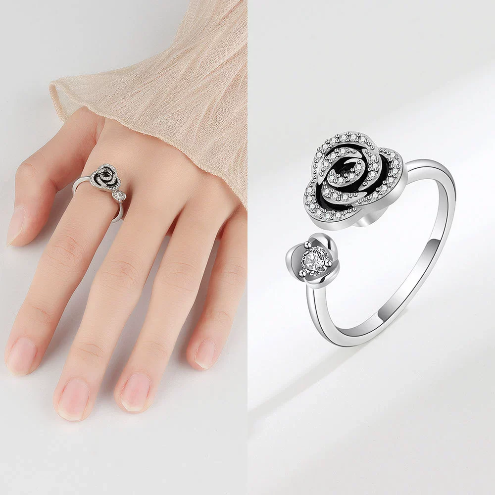 Wholesale Rotatable Antianxiety Decompression Ring Set Copper Geometric Electroplated For Women - Image 3