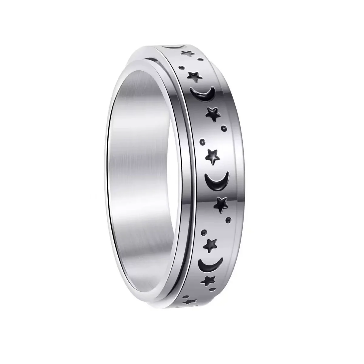 Wholesale Rotatable Antianxiety Decompression Ring Titanium Steel 18K Gold Plated Frosted Unisex Women - Image 8