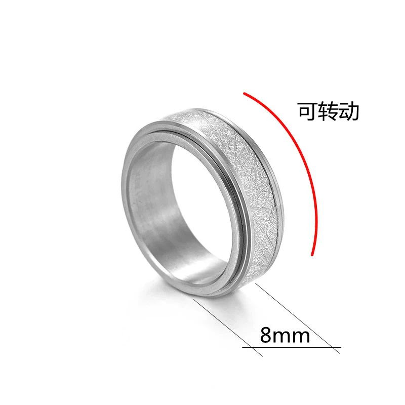 Wholesale Rotatable Decompression Unisex Titanium Steel Ring With Dripping Oil Luminous And Geometric Style Featuring Letters Numbers Text - Image 4