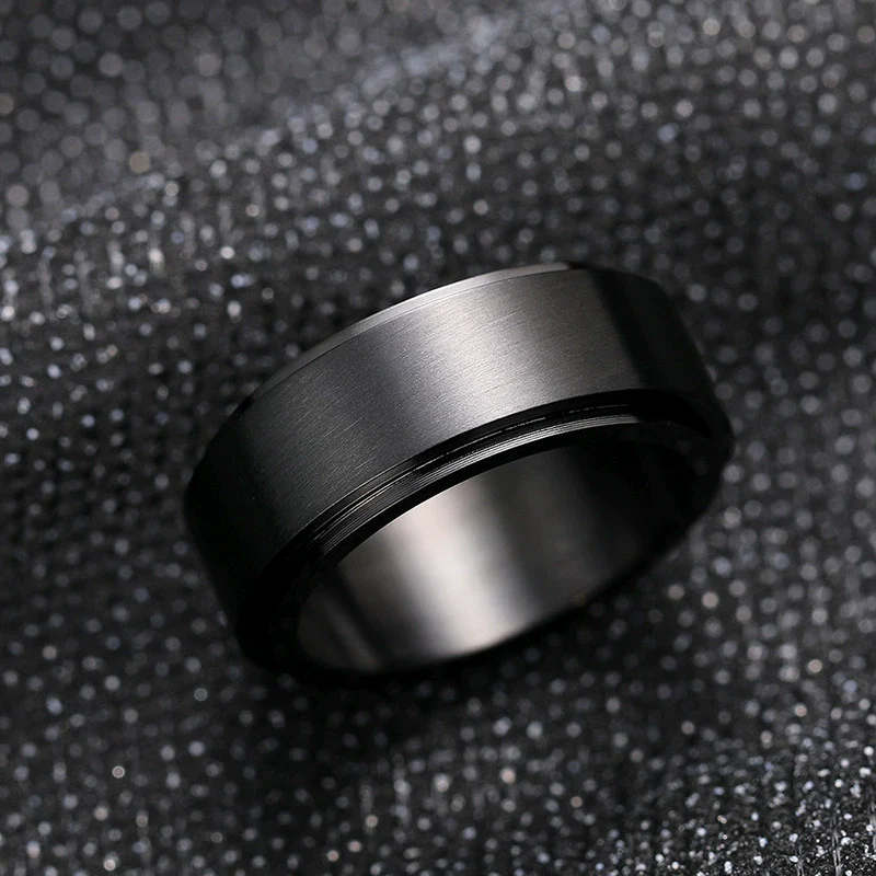 Wholesale Rotatable Unisex Ring Stainless Steel Geometric Style Electroplated Jewelry
