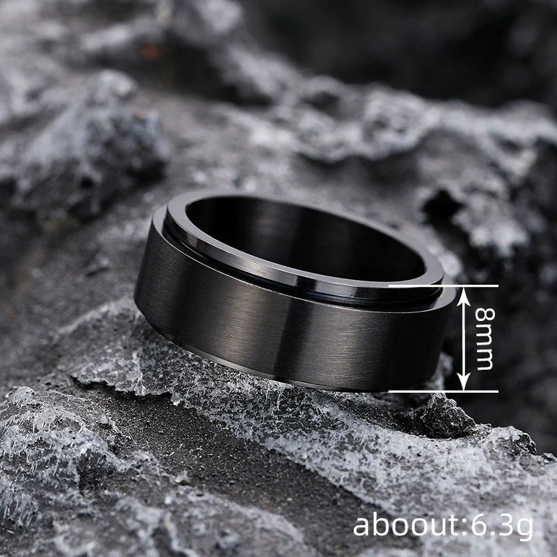 Wholesale Rotatable Unisex Ring Stainless Steel Geometric Style Electroplated Jewelry - Image 3