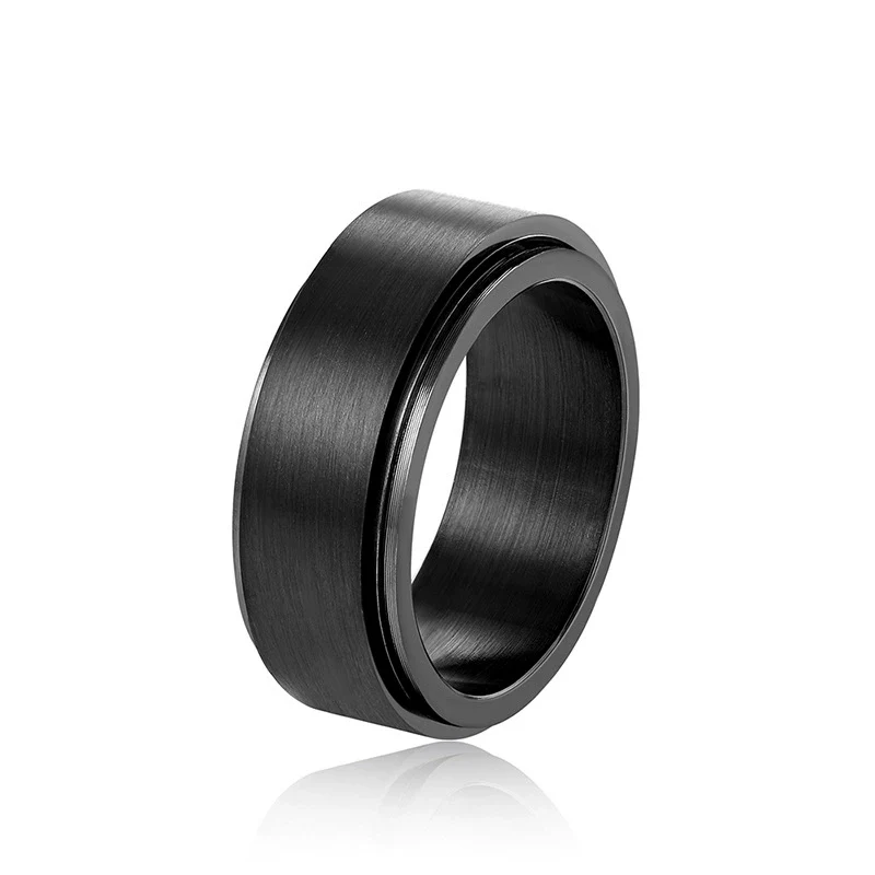 Wholesale Rotatable Unisex Ring Stainless Steel Geometric Style Electroplated Jewelry - Image 4