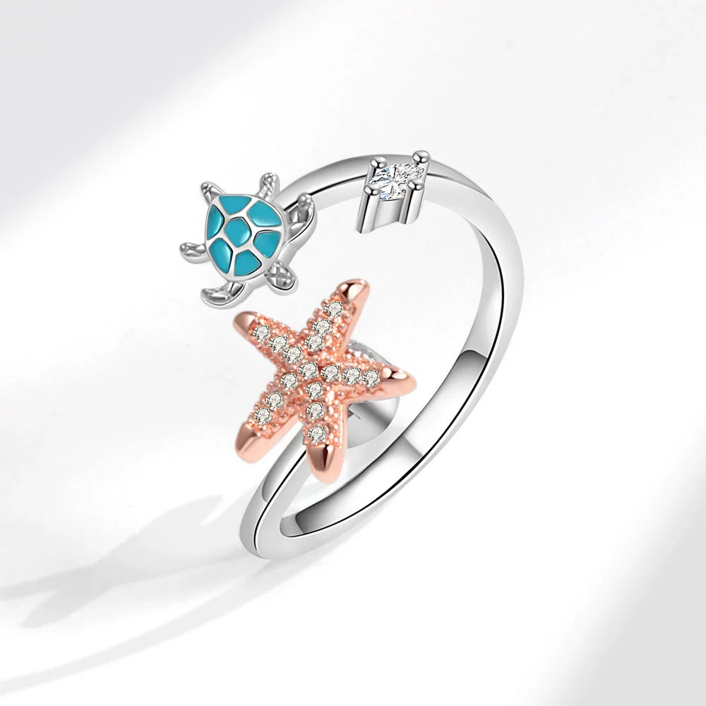 Wholesale Rotating Open Anxiety Relief Ring Copper Geometric Animal Style Electroplated For Women - Image 6