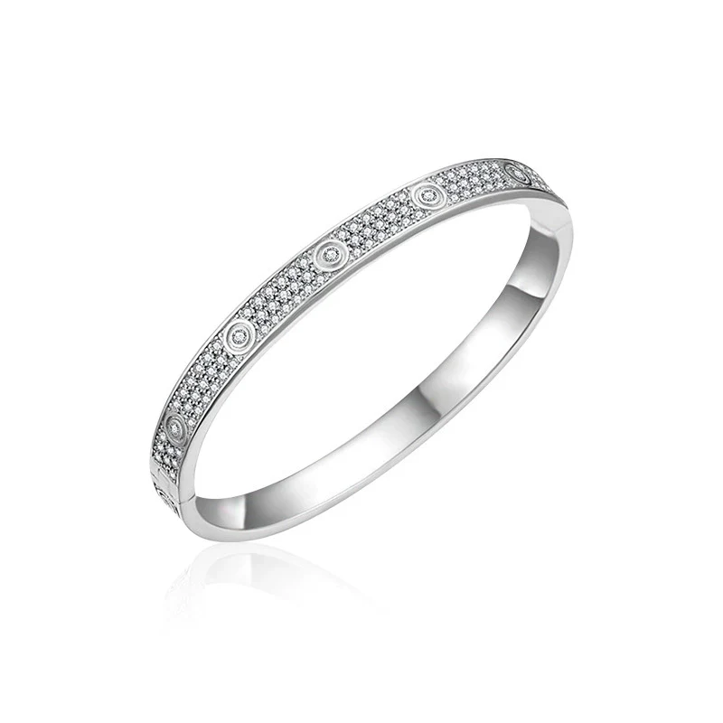 Wholesale S225 Sterling Silver Moissanite Star Fashion Geometric Diamond Set Bracelet - Image 4