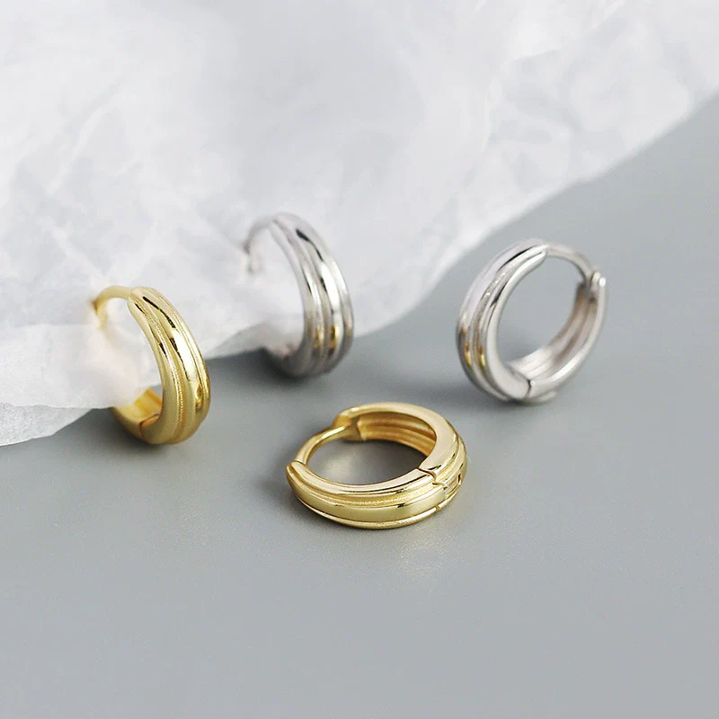 Wholesale S925 Silver Geometric Minimalist Retro Style Ear Studs For Female - Image 4