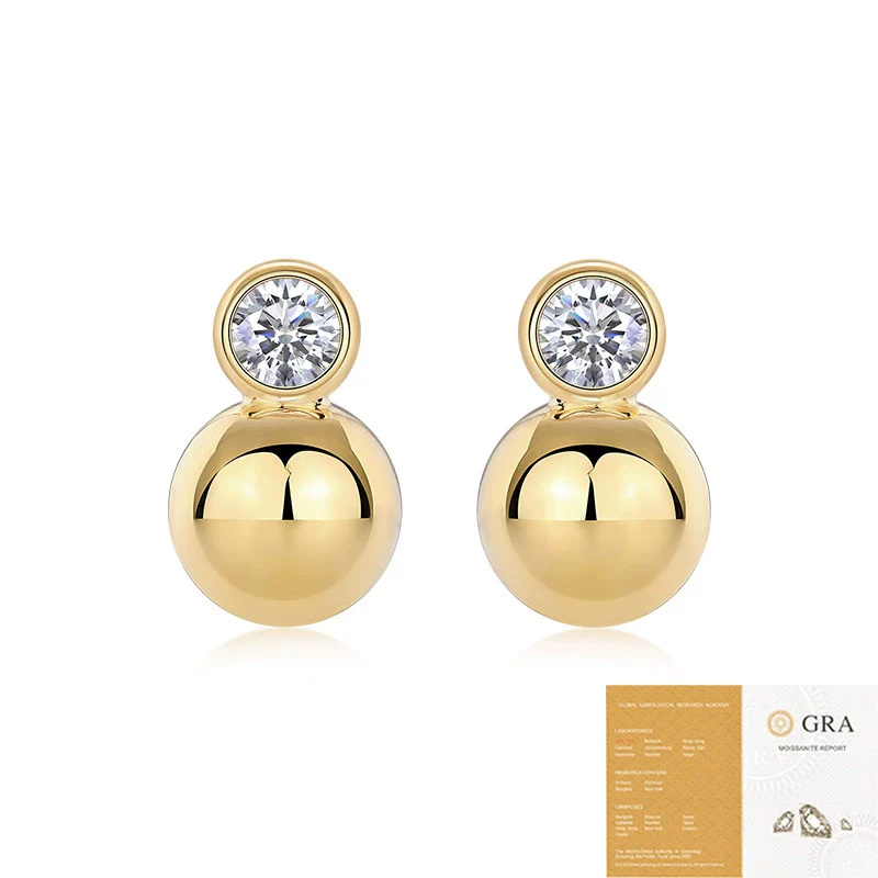 Wholesale S925 Silver Moissanite Geometric Inlay Earrings For Women - Image 5